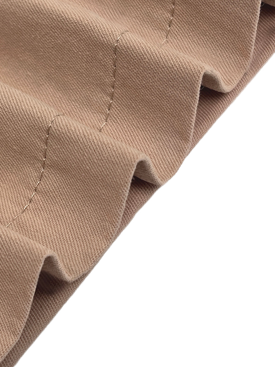 Loose Wide Leg Pleated Pockets Solid Color Pants