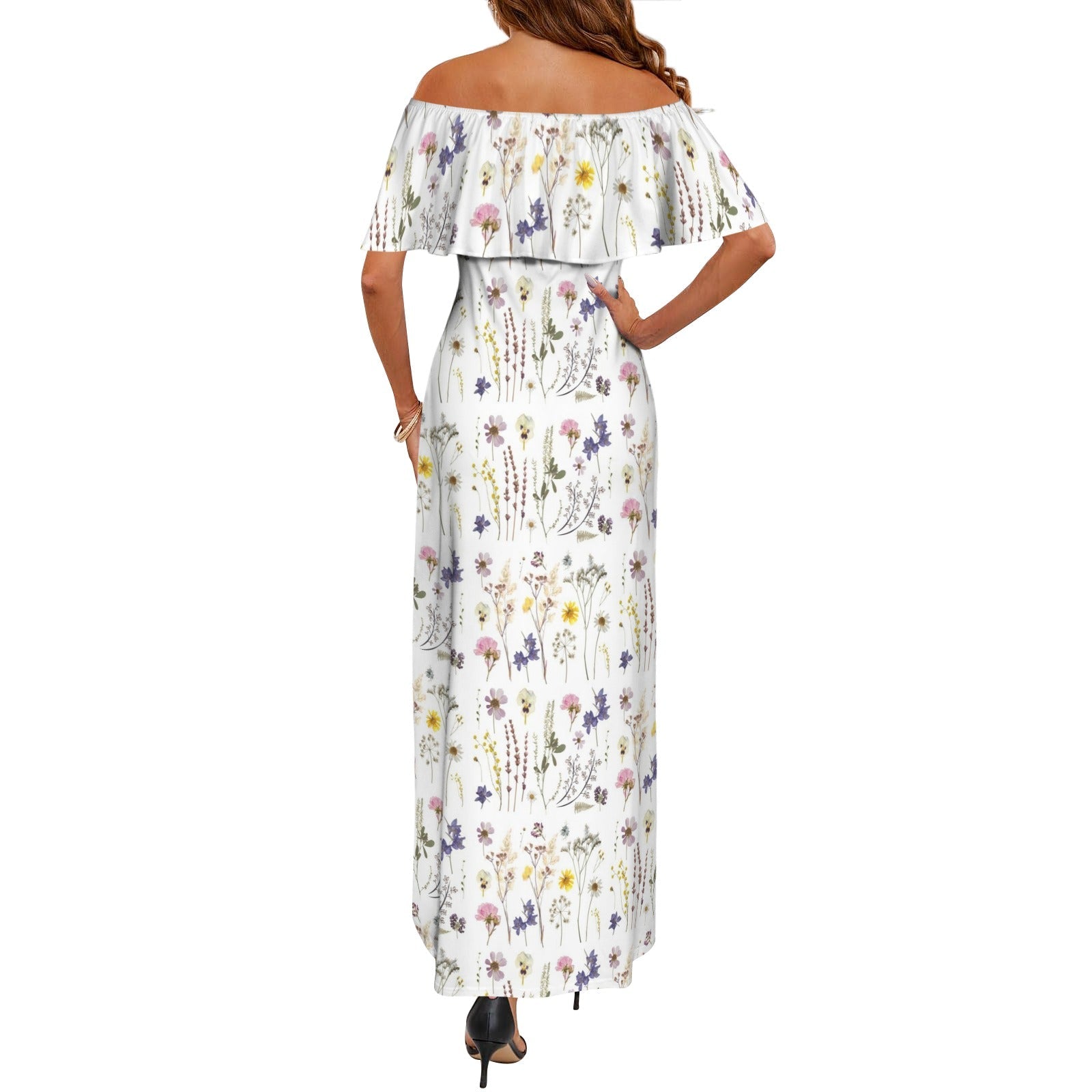 Wildflowers White Off Shoulder Maxi Dress up to 6 XL (FWS)