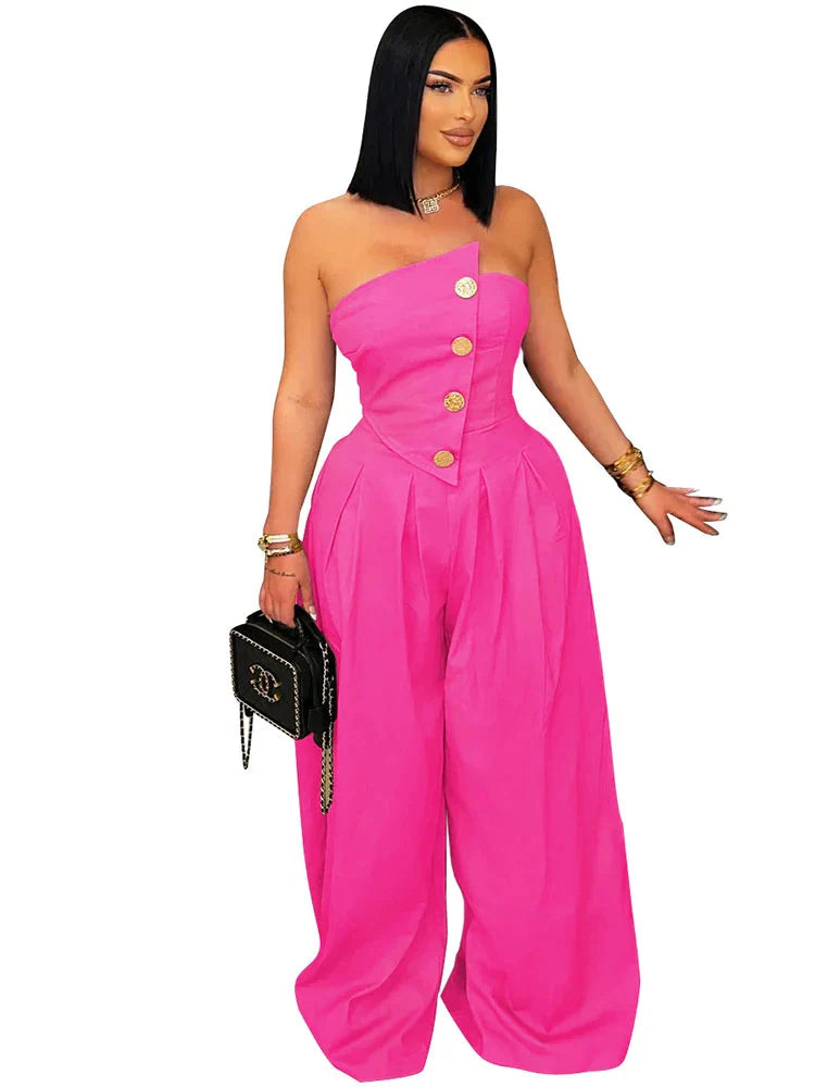 Women's Off Shoulders Fashion Designer S-2XL Jumpsuits